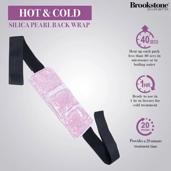 NWT Brookstone Silica Pearl Fabric Back Wrap, Hot Pack and Cold Pack Silicone - Picture 3 of 5